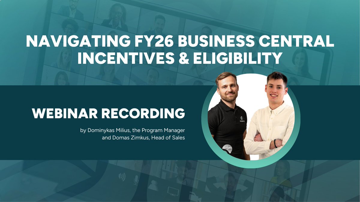 Don’t miss out! Watch our recorded webinar: “Navigating FY26 Business Central Incentives &amp; Eligibility” - youtu.be/m4azuN67XDU?si…

For more details and essential news, check out the blog post on this topic - simplanova.com/blog/business-…
