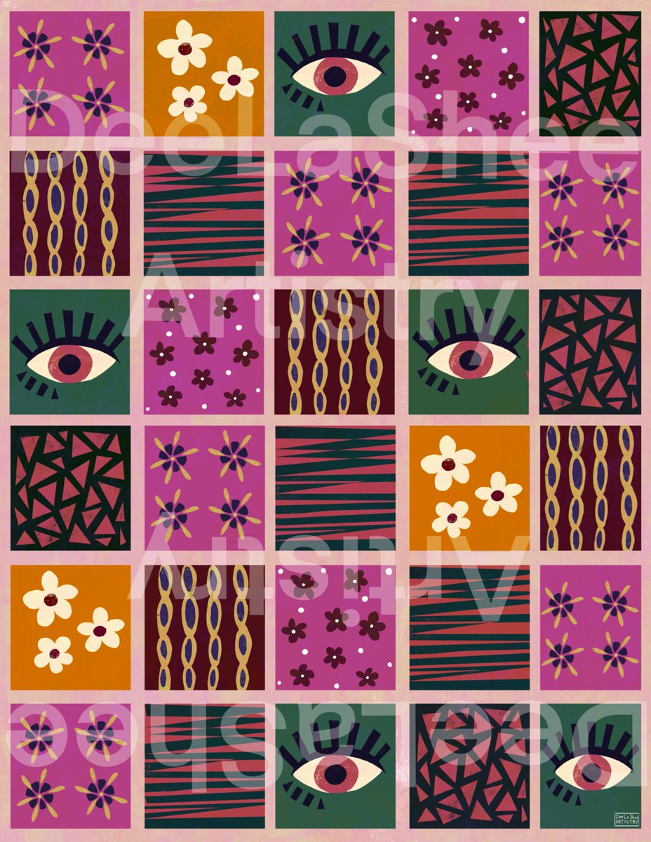DeeLaSheeArt's tweet image. Also kind of obsessed with this pattern I made