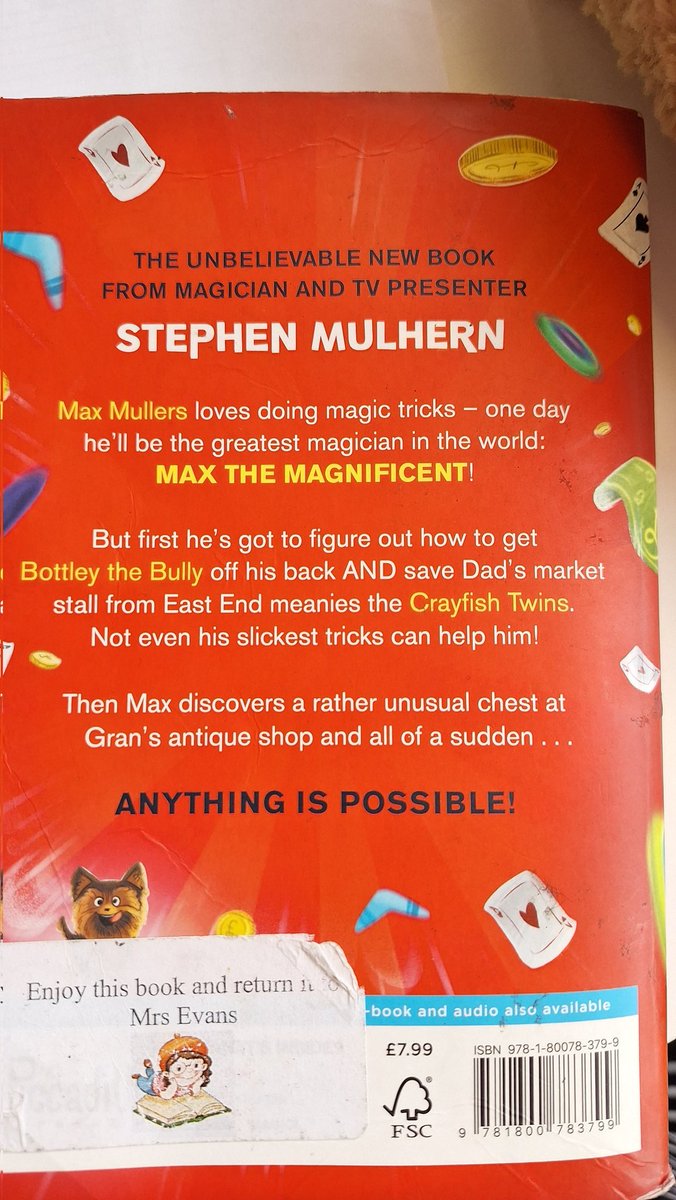 AbbeyPrimary's tweet photo. A, was excited to find this book by @StephenMulhern on the #bookbus at lunchtime time. She said she loved the message from him on the first page! Happy reading! We hope you enjoy this adventure with Max! 📚🤗🪄 #reading #Y2 #MaxMagic @piccadillypress #readingforpleasure https://t.co/3oSmJDoSA6