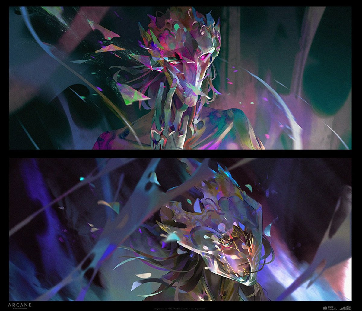Arcane S2 Herald Viktor's Face Shattered Concept Art by Aliya Chen ✨️💜