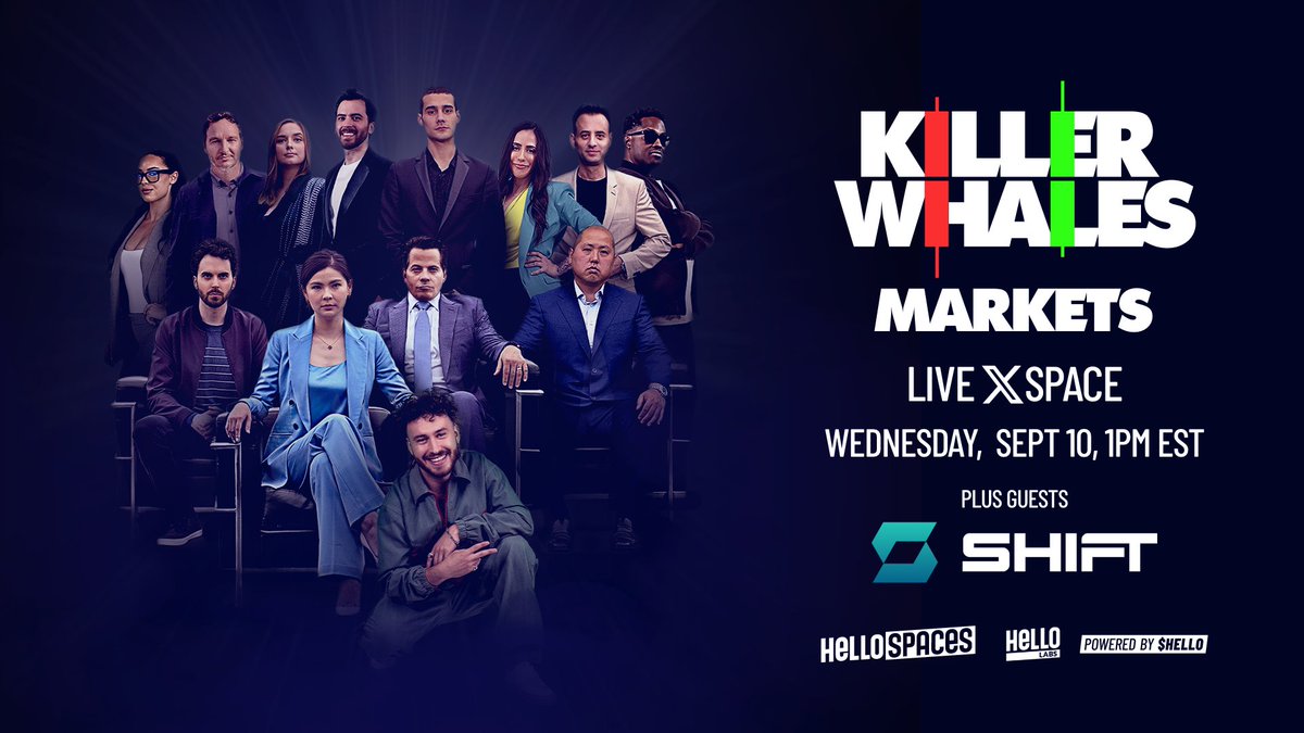 KillerWhalesTV's tweet image. Killer Whales: Markets – Episode 28 – Featuring @ShiftRWA
Join us in 1 hour at 1pm EST for a video-streamed session packed with real-time market insights, and unfiltered discussions on the latest in crypto, including the latest on SHIFT and their upcoming plans! 🐳
Joining…