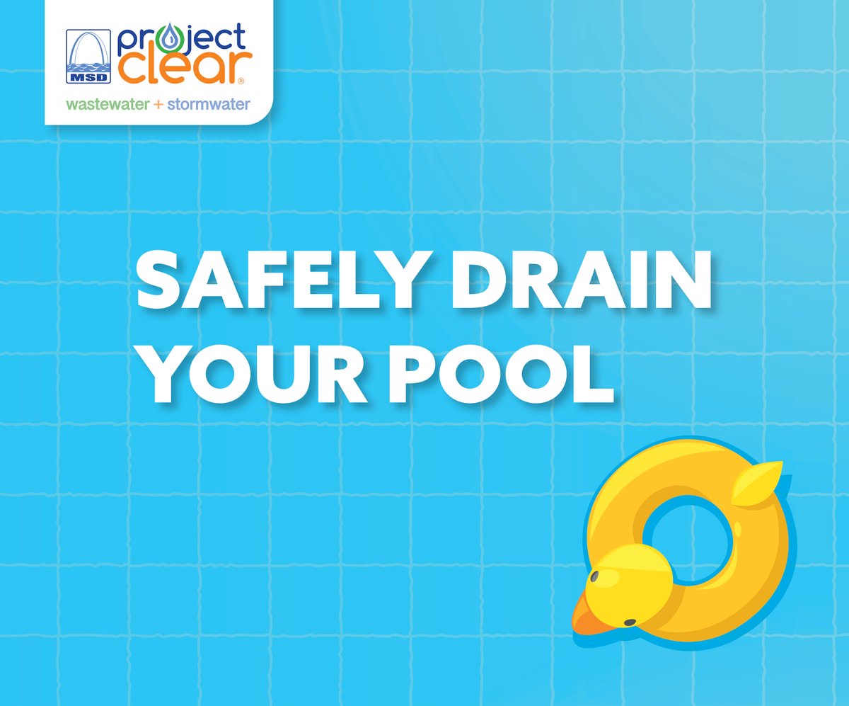 MSDProjectClear's tweet image. Chlorine is toxic for our environment. When you dump pool water into storm drains, that toxic water flows straight into rivers and streams and poisons fish, wildlife and our shared environment. Do not be careless. 

Learn more at: msdprojectclear.org/customers/prob…