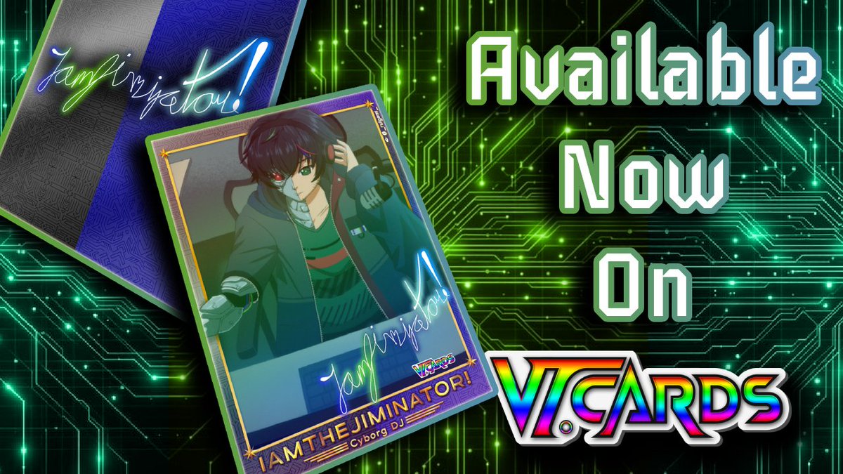 VT.Cards (@_vtcards_) on Twitter photo 🎧💿 The decks are lit and the drop is HERE 💿🎧
<a href="/IamtheJiminator/">IamtheJiminator!</a>’s official VTuber trading card just hit the grid ⚡️
Scan in, sync up, and collect the cyberwave: 🔗vt-cards.com//product/iamth…
#VTuber #TradingCards 🎧💿 The decks are lit and the drop is HERE 💿🎧
<a href="/IamtheJiminator/">IamtheJiminator!</a>’s official VTuber trading card just hit the grid ⚡️
Scan in, sync up, and collect the cyberwave: 🔗vt-cards.com//product/iamth…
#VTuber #TradingCards
