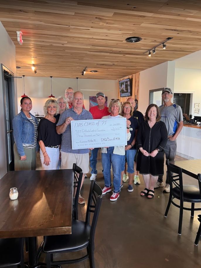 DeKalbCF's tweet image. Thank you to the DHS Class of 1975 for raising $3,000 for the DeKalb Central Foundation during their 50th reunion. Special thanks to all donors and sponsors. Kirsten Ziembo graciously accepted the gift on behalf of the Foundation.
#WeAreDeKalb