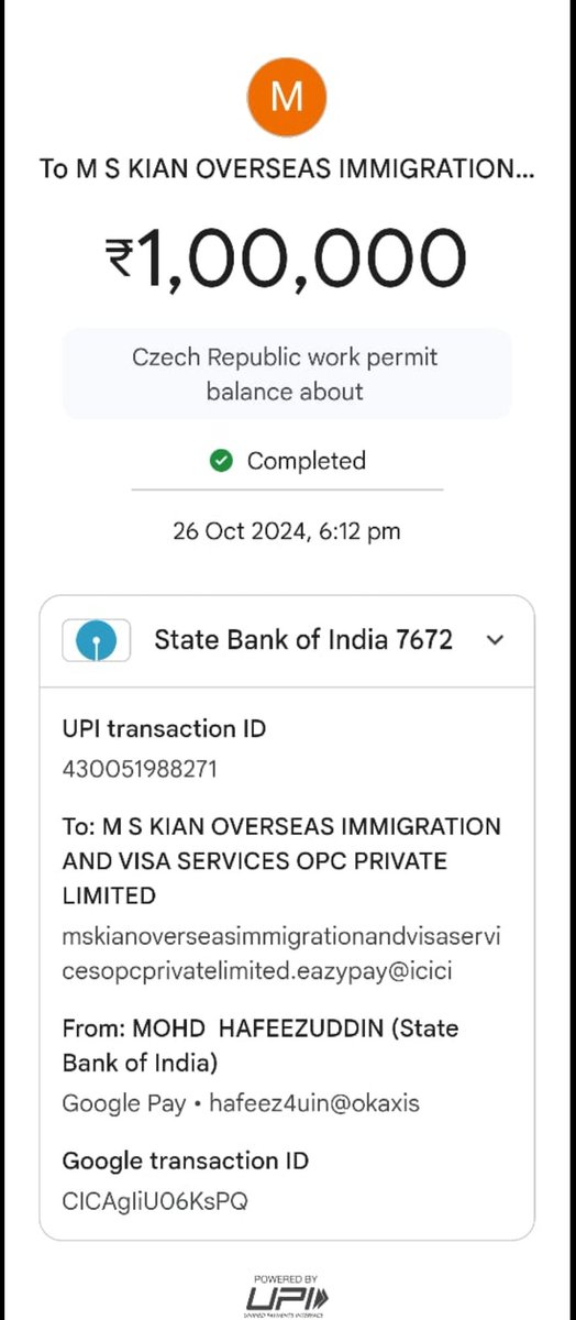 Hafeezindian's tweet photo. Dear Sir 
@CPHydCity @TelanganaDGP @shohussainialam @CyberCrimeshyd @TelanganaCMO Kian overseas pvt limited banjara hills given advertisement 100% job visa gura te and took my money 2.50 lakhs sure shot visa in 3 months if I visit office they threatened with IT minister name. https://t.co/hlpkYOPfE5