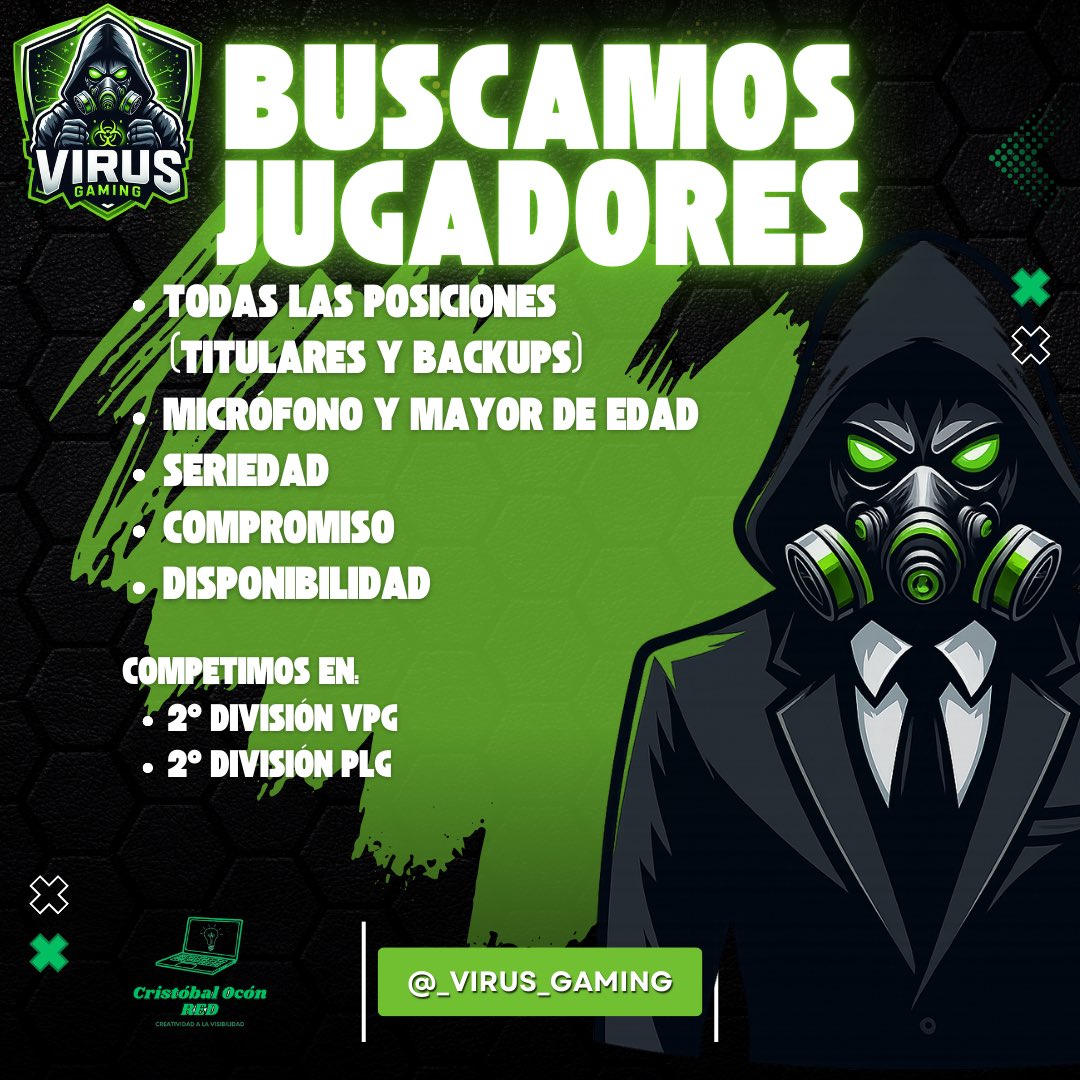 🔎 ¡𝗘𝗦𝗧𝗔𝗠𝗢𝗦 𝗗𝗘 𝗣𝗥𝗨𝗘𝗕𝗔𝗦 𝗘𝗡 𝗩𝗜𝗥𝗨𝗦 𝗚𝗔𝗠𝗜𝗡𝗚!

👉 ¿Quieres formar parte de nuestro equipo y formar parte de este afectado barco infectado?

✏️ Escríbenos, te estamos esperando.

#VamosVirus