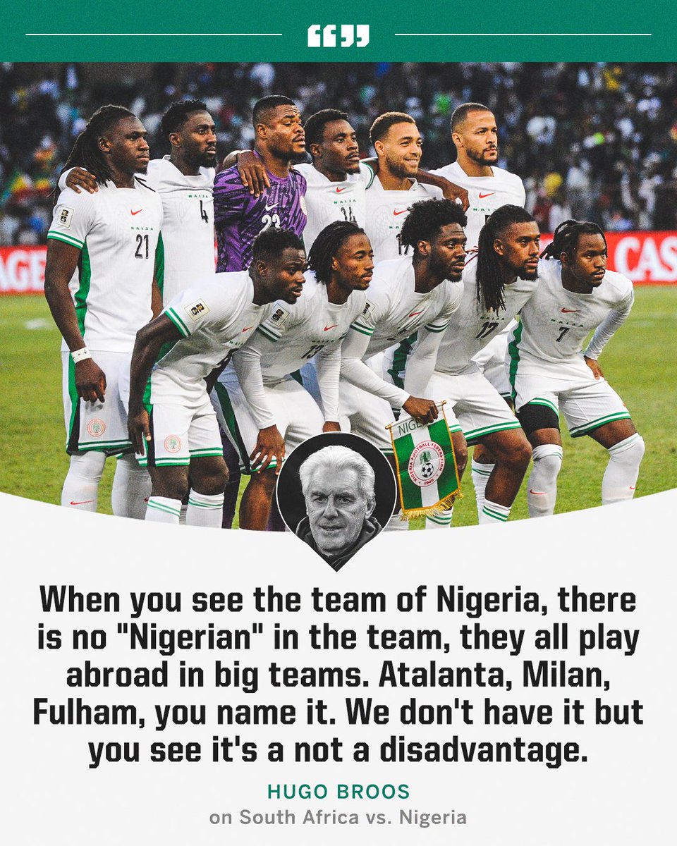 Bafana Bafana boss Hugo Broos after South Africa's draw vs. Nigeria 👀