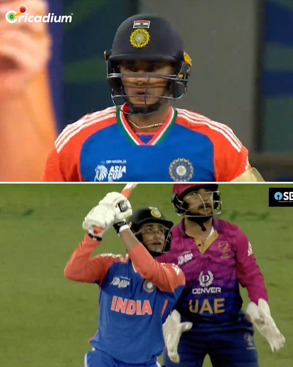 Cricadium's tweet photo. 🔥 What a Start!
Abhishek Sharma starts with a first-ball SIX! 💣
PURE MADNESS from the very first delivery! 🥶💥
📸 Sony Liv
#AbhishekSharma #FirstBallSix #INDvsUAE #AsiaCup2025 https://t.co/RwrmrvWbz7