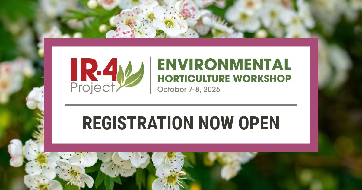 MinorUseFndn's tweet image. The Minor Use Foundation is pleased to share that @IR4_Project will host its 2025 Environmental Horticulture Workshop on October 7–8 in Kansas City, Missouri, with virtual participation available. #MinorUseFoundation #IR4Project #SpecialtyCrops #Horticulture #EHWorkshop
