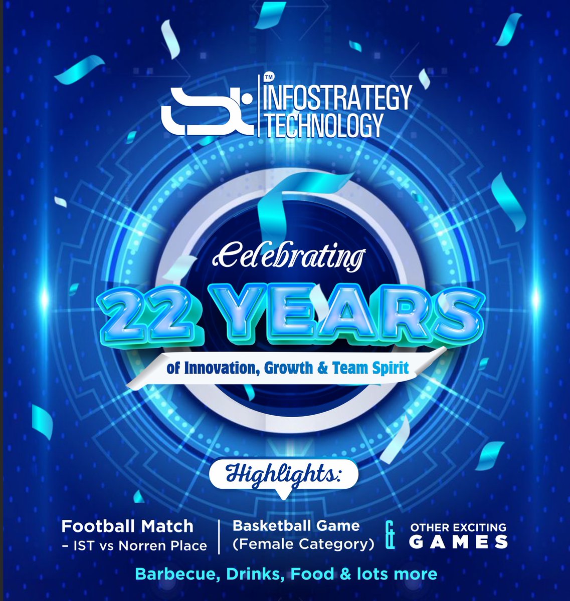 Infostrategy Technology celebrates its 22nd anniversary! Over more than two decades, we've grown from ambitious beginnings to become a trusted technology partner, delivering innovative solutions and exceeding expectations every step of the way.
