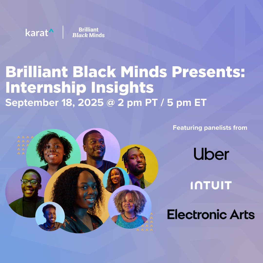 karat_bbm's tweet image. Internship anxiety? 😬 We feel you.

𝐈𝐧𝐭𝐞𝐫𝐧𝐬𝐡𝐢𝐩 𝐈𝐧𝐬𝐢𝐠𝐡𝐭𝐬 with Brilliant Black Minds is 𝐒𝐞𝐩𝐭 18, 2 𝐏𝐌 𝐏𝐒𝐓.

Tech pros spill the tea, share tips, &amp;amp; make sure you don’t reply all to a company wide email. 💻✨
#BrilliantBlackMinds #TechInternships