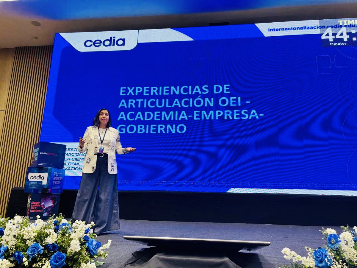 👩‍🏫En el Congreso de Internacionalización de Ciencia, Tecnología e Innovación, <a href="/SaraJaramilloEC/">Sara Jaramillo Idrobo</a>, directora de <a href="/OEIEcuador/">OEI Ecuador</a>, presentó los programas de la #OEI que articulan academia, empresa y gobierno, junto a datos e investigaciones que impulsan la innovación en la región.📄✏️