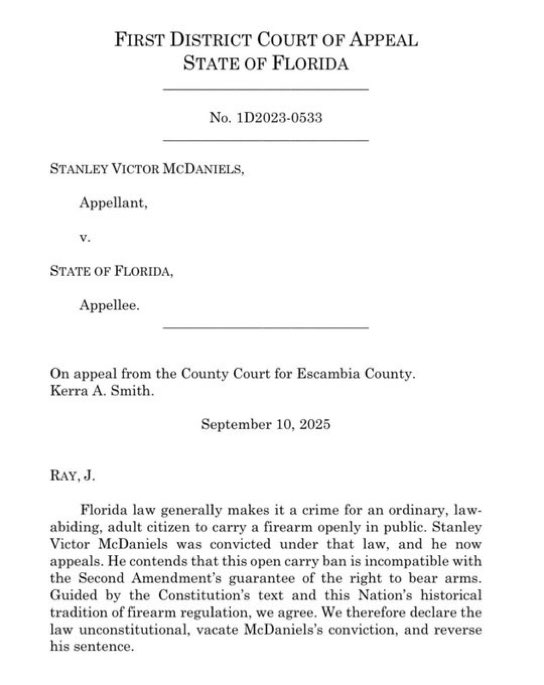 BREAKING: Court overturns Florida’s ban on open carry — rules such a law violates the 2nd Amendment