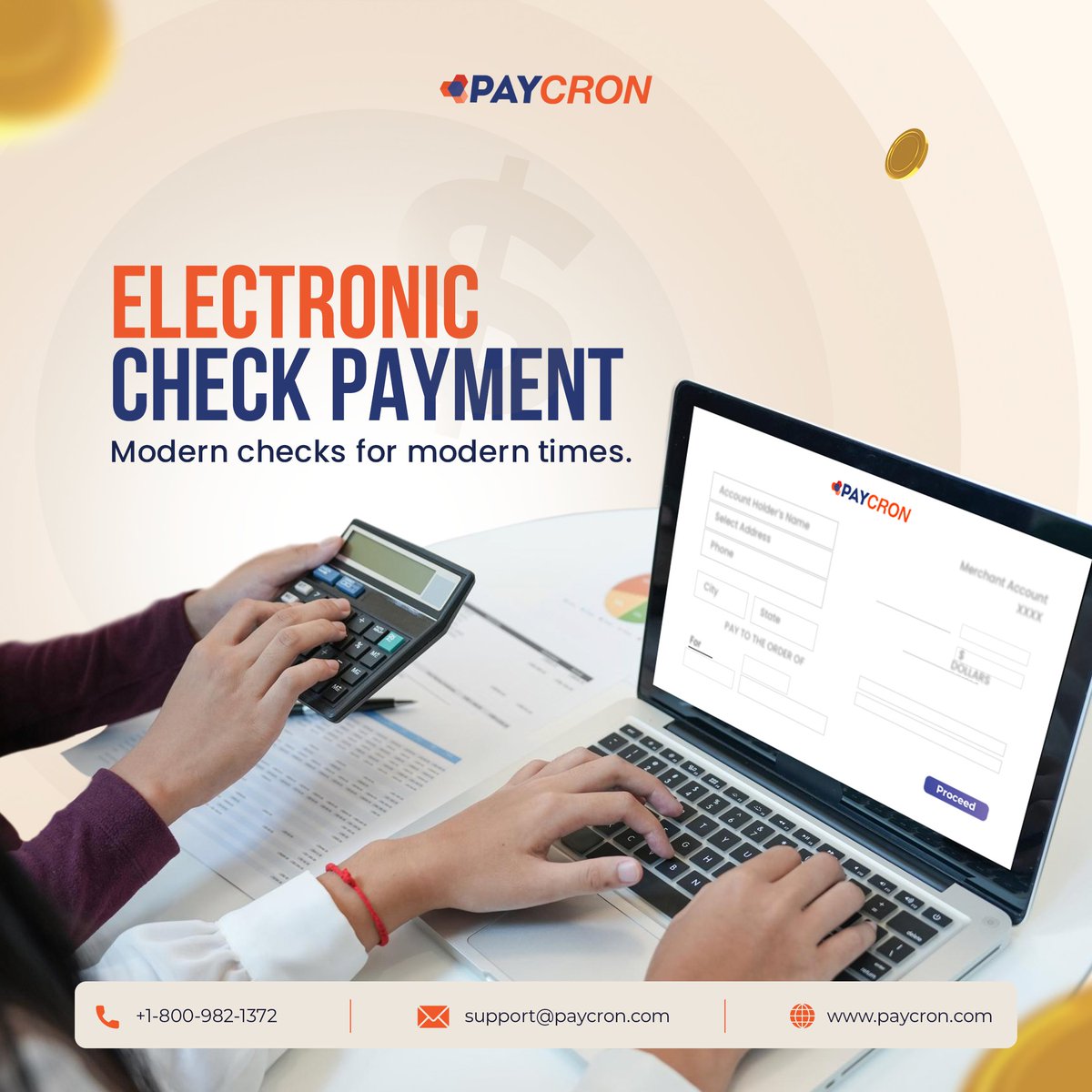 paycron_inc's tweet image. #AcceptPayments smarter with Paycron’s #ElectronicCheckPaymentSolution. Our secure #OnlineCheckGeneratingSoftware makes it easy to create, send, and process checks digitally.
.
.
.
#Echeck #merchantpayments #paymentprocessor #paymentsolutions #checkgeneration #echeckpayment