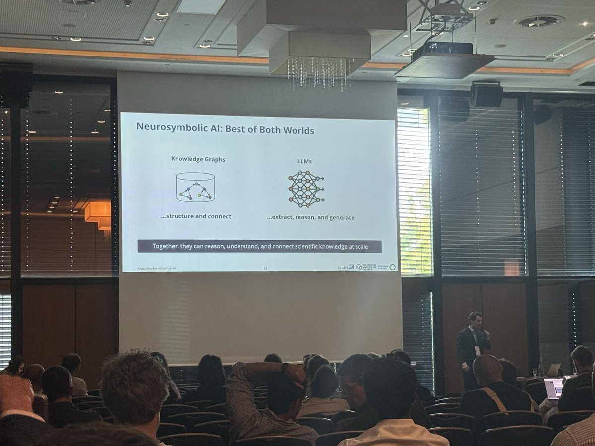 bendiken's tweet image. Many interesting presentations at #SEMANTiCS2025, but @Sca_DS&apos;s Prof. Färber delivered the invited talk most immediately relevant to our work at @ASIMOV_Protocol: LLMs and Knowledge Graphs for Science: From Papers to Insights

It&apos;s not only scientists who need trustworthy AI, but…