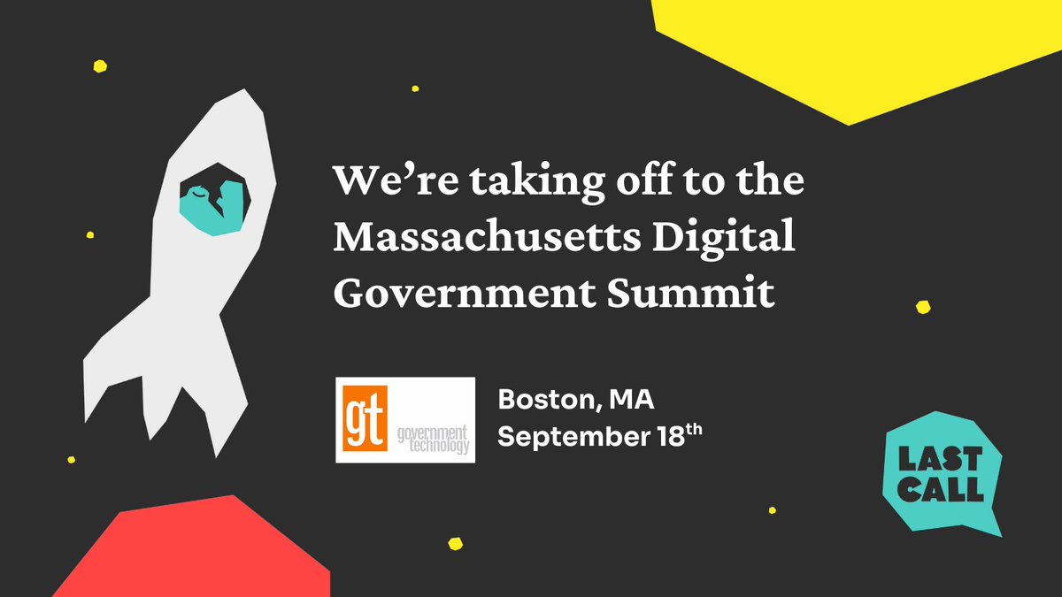 LastCallMedia's tweet image. Heading to the Massachusetts Digital Government Summit on Sept 18th! 🏛️✨
Swing by our booth to meet the team and check out our new swag! Let&apos;s discuss how we can help modernize government services!
See you there! 👋🏼 #GovTechLive #PublicSector #CivicTech