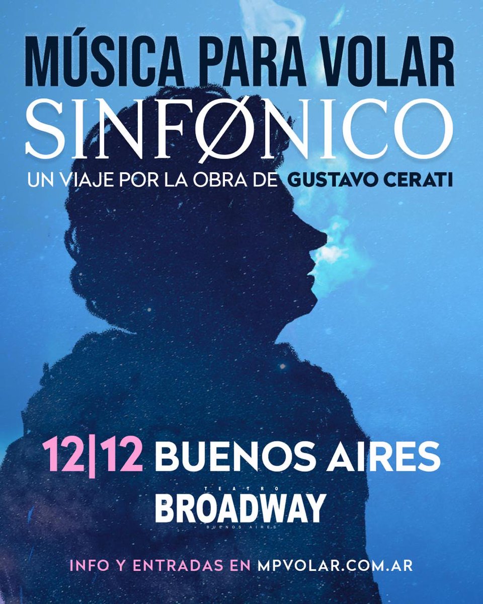mpvolar's tweet image. Este 12/12 cerramos el año con un concierto que nos llena el alma: nuestro Viaje sinfónico por la obra de Gustavo Cerati llega a la emblemática calle Corrientes de Buenos Aires. 
¡Va a ser un encuentro inolvidable! Desde hoy están las entradas en mpvolar.com.ar