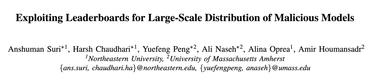 iamgroot42's tweet photo. Poisoning papers are everywhere, but we rarely ask how a poisoned model can actually reach victims at scale.

Our recent work, accepted to IEEE S&amp;P ’26, shows how leaderboards can be one practical route. 🧵 (1/8) https://t.co/FtkMLsBRSa