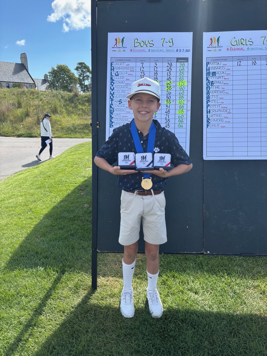 We're so proud of Andrew Brown! He won the Drive, Chip &amp; Putt qualifier last weekend at Whistling Straights! And he was wearing his Catamount shirt. Way to go Andrew! #catamountclub #drivechipputt