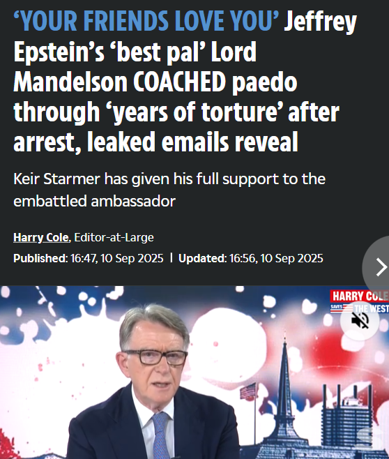LeeHarris's tweet photo. And there you have it... This bombshell drops straight after Keir Starmer said he has "full confidence" in Peter Mandelson.

There is absolutely no way he can come back from this. Mandelson's position is untenable.

Utterly catastrophic for Keir Starmer. https://t.co/Cyxtpx29Ys