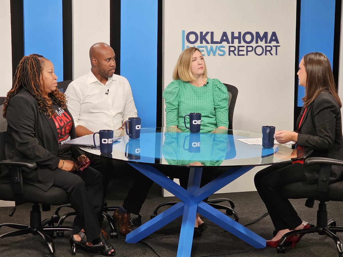 SOFWSCD's tweet photo. Velvet Brown Watts doing a roundtable conversation and interview on OETA for the Oklahoma News Report. They are talking Sickle Cell Disease, to help bring awareness on Sickle Cell Disease in Oklahoma. September is National Sickle Cell Awareness Month 
#supportsicklecellawareness https://t.co/gDTi2RNMPY