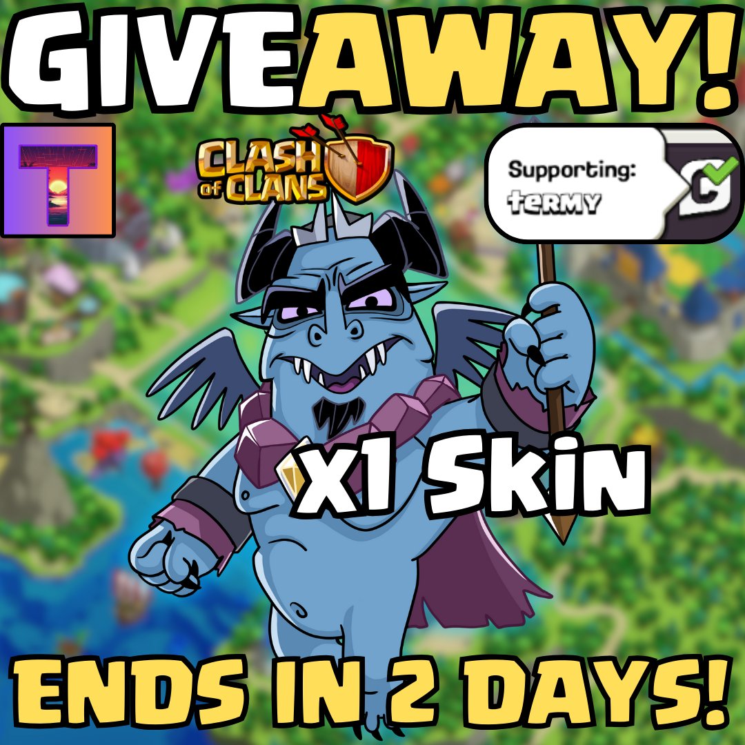 Hey Everyone! I'm giving away 1x Clash-A-Rama Minion Prince Skin!

HOW TO ENTER: 
Must Follow me <a href="/Termynater_/">Termynater</a>
Like, Retweet, Comment anything 

Join Discord and to Enter in #Giveaways tab! - discord.gg/f4jPVe2uvc

PICKING THE WINNERS IN 2 DAYS!  

GOODLUCK! 
#ClashOfClans