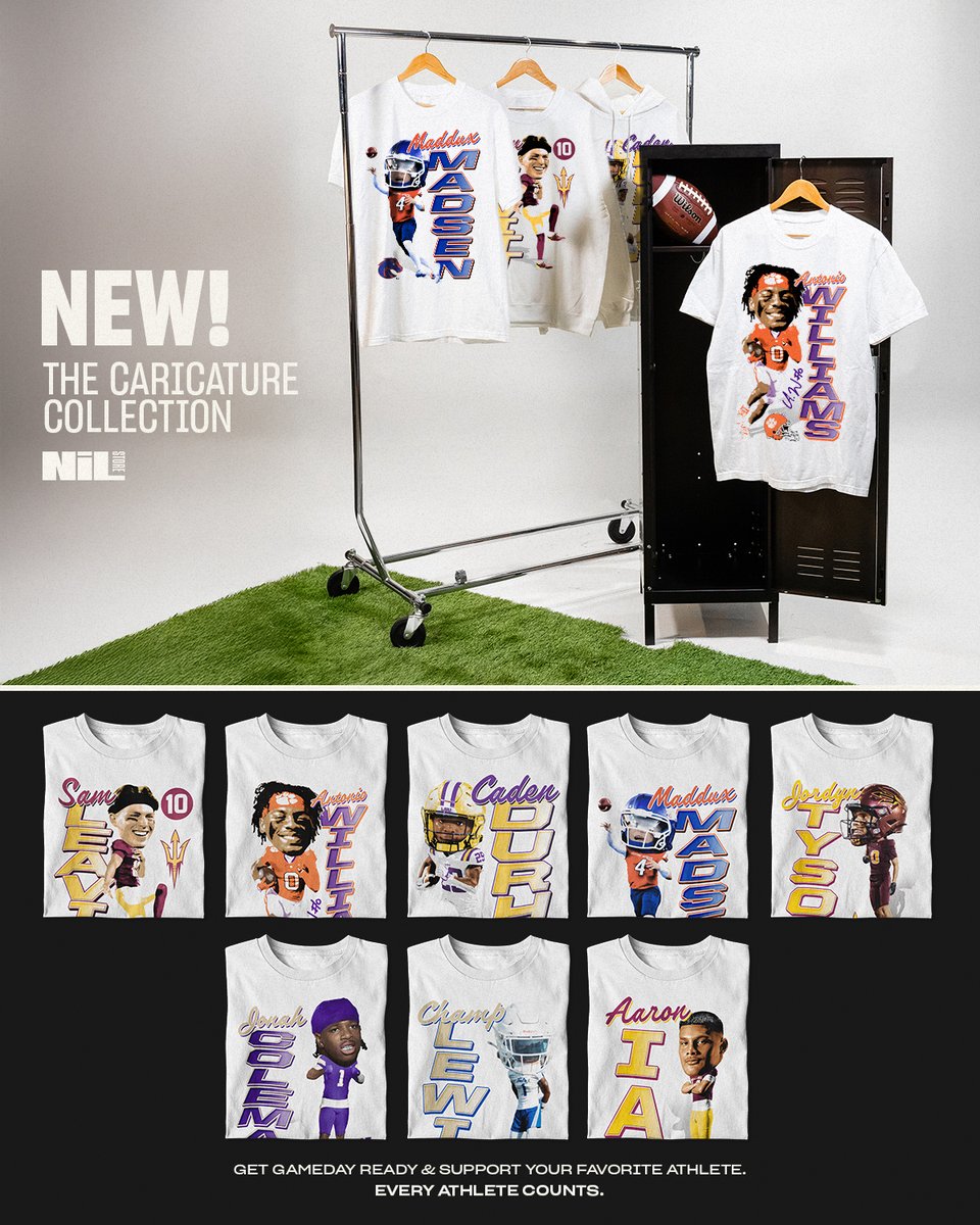 NEW: The Caricature Collection is LIVE! 🎉

Get gameday ready with tees that are full of personality and designed to help you support your favorite athlete in style

Who should design it for next? | nil.store