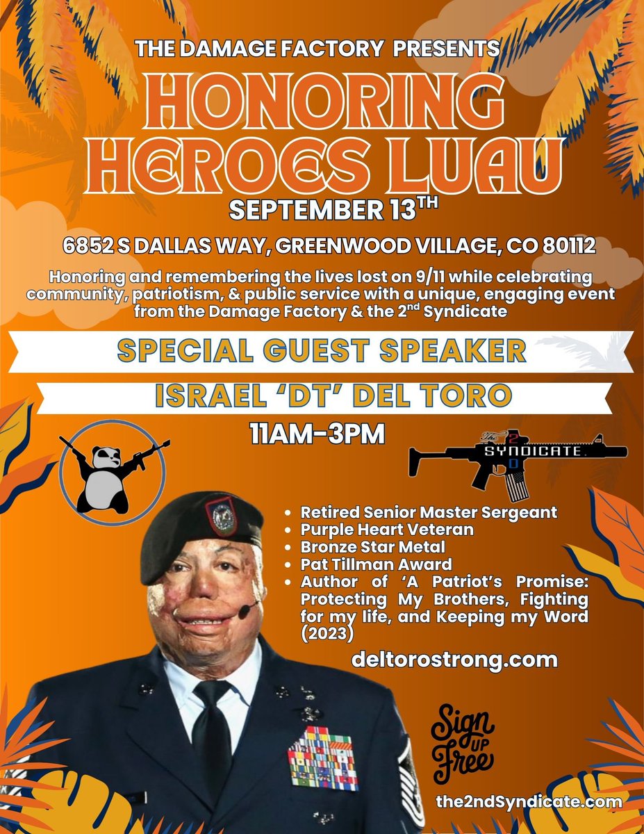 Join us this Saturday at the Damage Factory in Greenwood Village, 9/13 11am to 3pm and honor the heros of 9/11!

We have some amazing speakers and first responders speaking:

GOP Minority Whip, Carlos Barron
GOP Chair and First Responder, Brita Horn
Purple Heart Veteran &amp; Author,