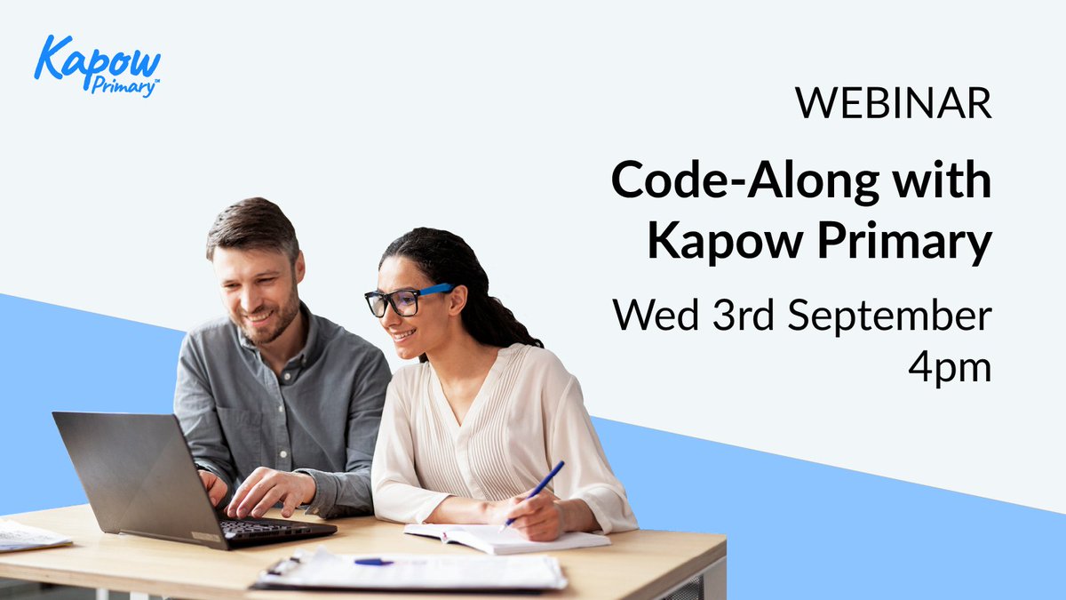 kapowprimary's tweet image. 💻 Code-Along with Kapow Primary
📅 Wed 17 Sept | 🕓 4pm
Join our interactive Scratch session for UKS2 teachers – covering loops, variables & conditions. Follow along live or use later in class.
🎯 Register: eu1.hubs.ly/H0mjnGT0
#Primarycomputing