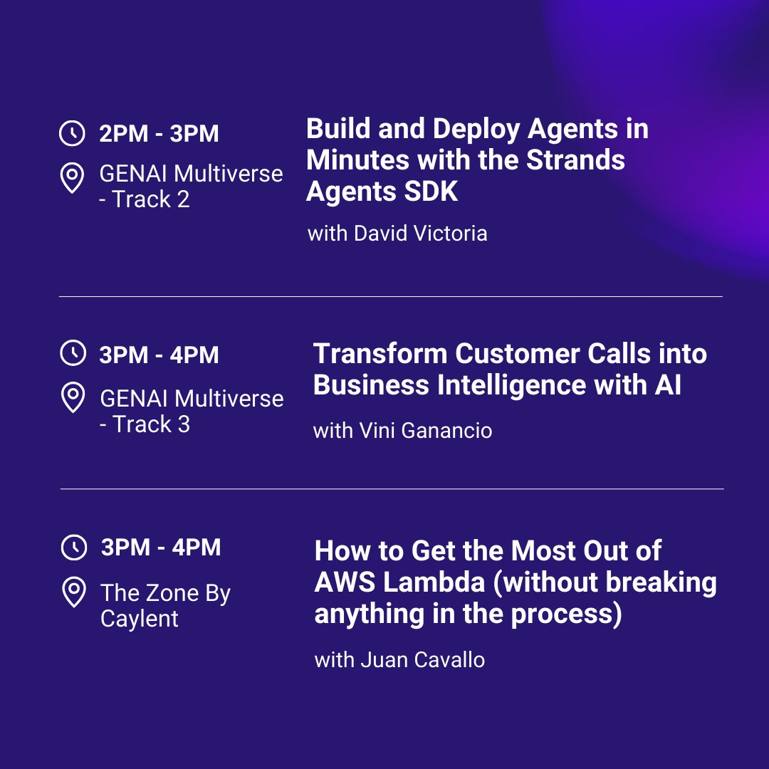 We’re headed to Córdoba! ✨🇦🇷 On September 13th, seven Cayliens — Lucila Rondina, David Petrocelli, Facundo Creus, Pablo Inchausti, David Victoria, Vini Ganancio, and Juan Cavallo — will be presenting at the <a href="/awscloud/">Amazon Web Services</a> Community Day in Argentina!

We’re also sponsoring a room