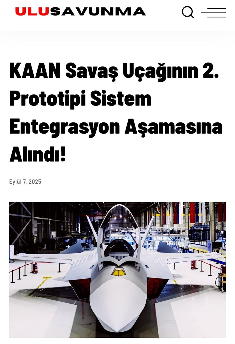 DetectOSINTX's tweet image. Under the Turkish #KAAN 5th Generation National Combat #Aircraft Program, the first of two planned #prototypes has entered the system integration phase.

Following the #design, production, and integration processes within the scope of the program, the initial flight tests of the