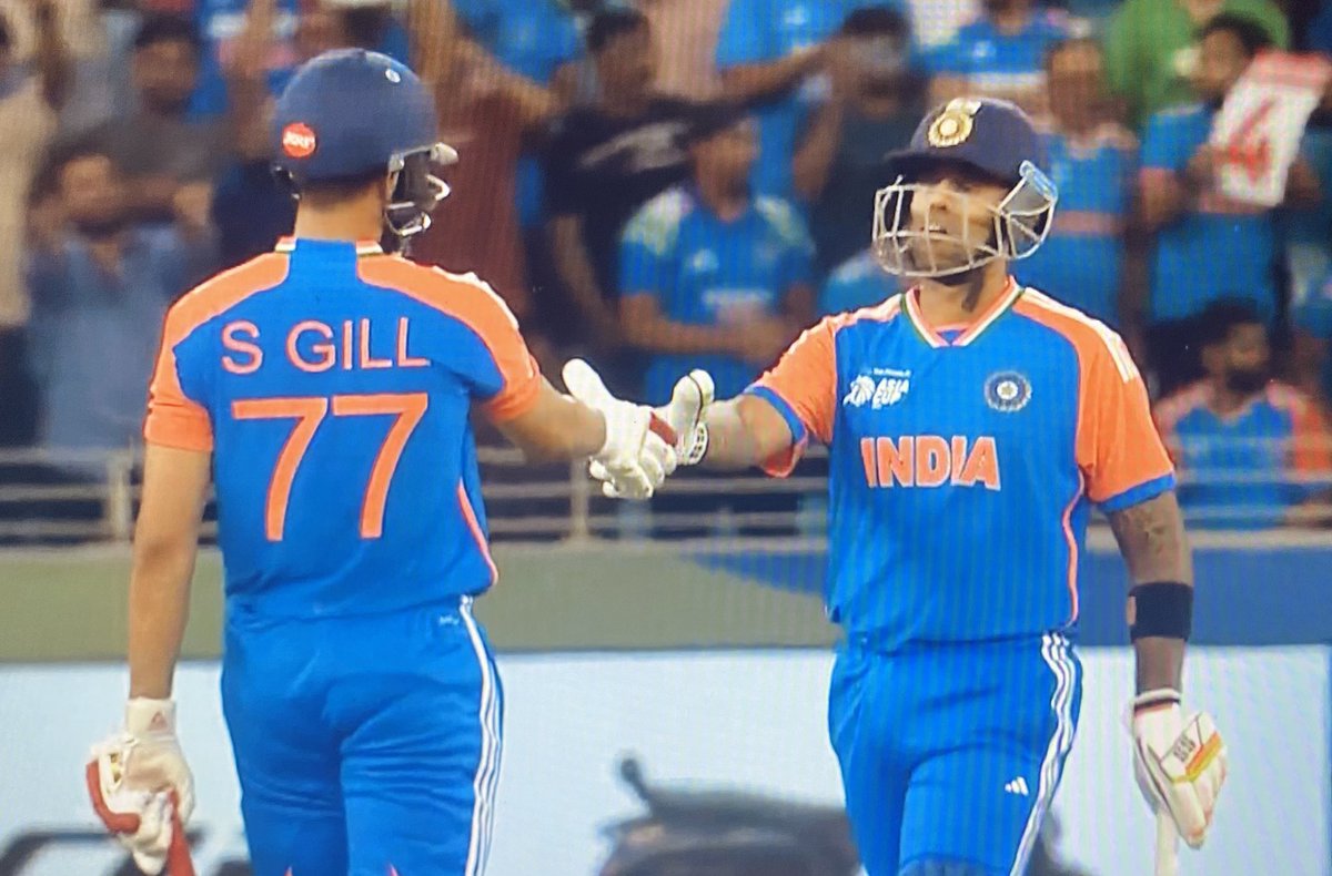 MSDianMrigu's tweet photo. Team India won their first match in Asia Cup 2025 with both the captain &amp; vice captain in the middle. 💙🔥🇮🇳

Shubman Gill 🤝 Suryakumar Yadav 

#ShubmanGill #SuryakumarYadav #AsiaCup2025 #AsiaCup #INDvUAE #UAEvIND https://t.co/gQ1Toddby4