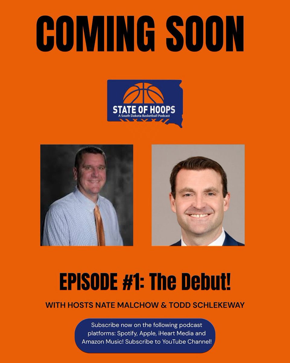 State of Hoops: A South Dakota Basketball Podcast devoted to covering all things 🏀 in the 605…….past, present, and future! Launching 10/1/2025 on a screen or device near you!