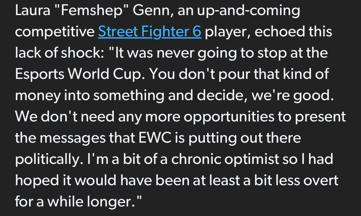 FemShepFGC's tweet image. Alongside some other more prominent voices in the scene, I was asked to speak to Eurogamer for this article and contributed my thoughts.

These are difficult conversations to have in the space of a single tweet, so I hope I contributed something valuable.
