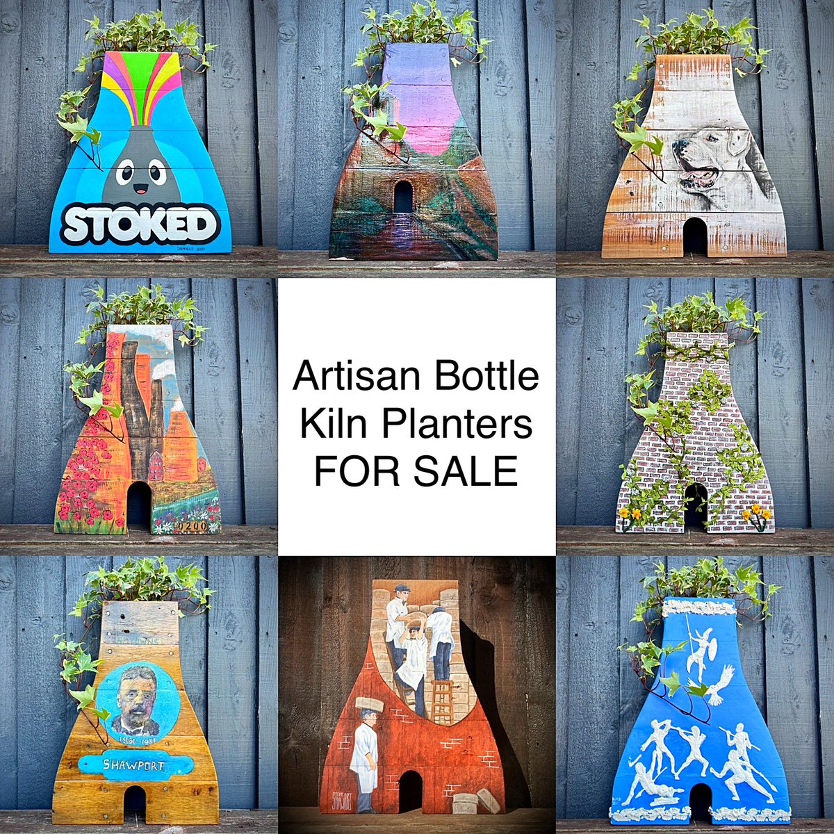 🎨 Projects from Pallets CIC have a number of artisan #Bottleoven / #Kiln planters available to purchase. Visit the shop page: thestoke2000.co.uk/shop/