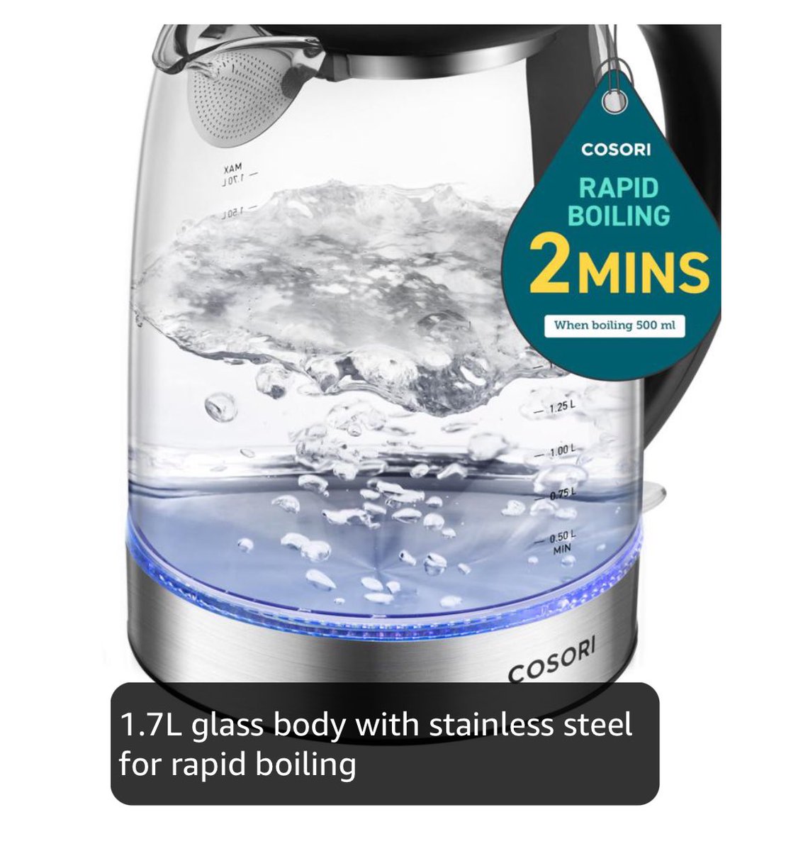 Homegoods2you's tweet photo. Morning tea/coffee game = upgraded ☕🔥 The Cosori Electric Kettle boils in under 3 mins, sleek w/ a blue LED glow, and even shuts off automatically 🙌
Can’t believe I waited this long to get one 😂 👉 https://t.co/6eQhE0tASV

#AmazonFinds #KitchenGoals #TeaTime #CoffeeLovers https://t.co/iAhaDeeJUi