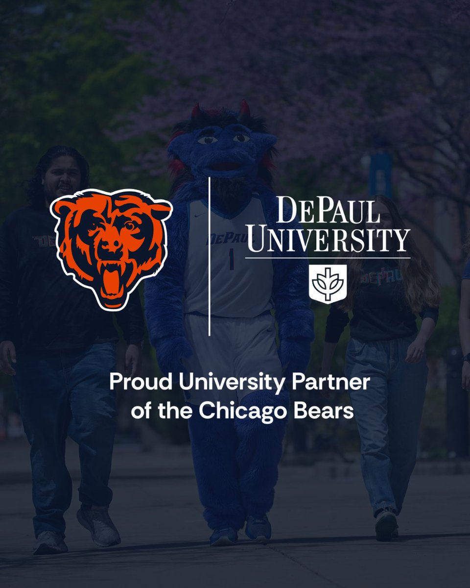 DePaul University (@depaulu) on Twitter photo We’re teaming up with the Chicago Bears! This means DePaul students will get hands-on experience with <a href="/ChicagoBears/">Chicago Bears</a> — from guest lectures and real-world projects and community service alongside one of Chicago’s most iconic teams. Read more: ow.ly/q98M50WUHF7 We’re teaming up with the Chicago Bears! This means DePaul students will get hands-on experience with <a href="/ChicagoBears/">Chicago Bears</a> — from guest lectures and real-world projects and community service alongside one of Chicago’s most iconic teams. Read more: ow.ly/q98M50WUHF7