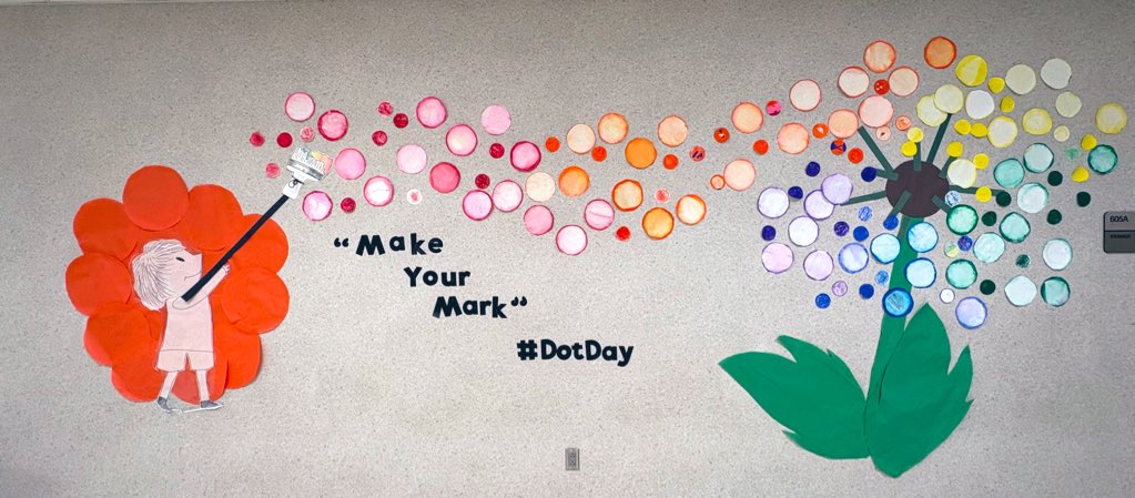 mooneyhamartlab's tweet image. Who’s ready for Dot Day?? My @RPE_Rockets are! @peterhreynolds @FortBendISD @FBISDFineArts #dotday inspired by Andrea Nelson’s watercolor Dandelion tutorial #art #elementary #artclass #teacher