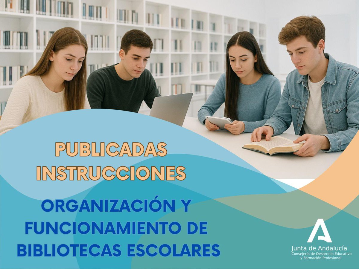 Publicadas Instrucciones de 10 de septiembre de 2025, de la DG de Innovación y Formación del Profesorado, sobre la organización y funcionamiento de las Bibliotecas Escolares de los centros docentes sostenidos con fondos públicos de Andalucía

ℹ️ + info 👉🏻 lajunta.es/5wc3j