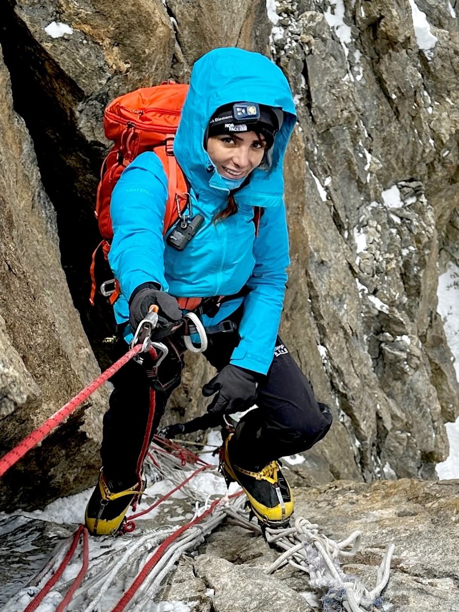 Happiness at Kinshofer Wall, Nanga Parbat. This is one of the sections that needs a clean up badly. Old ropes need to be removed as many climbers got tangled in the old ropes. 

#nangaparbat #karakoram #himalaya #nailakiani #pakistaniwomen