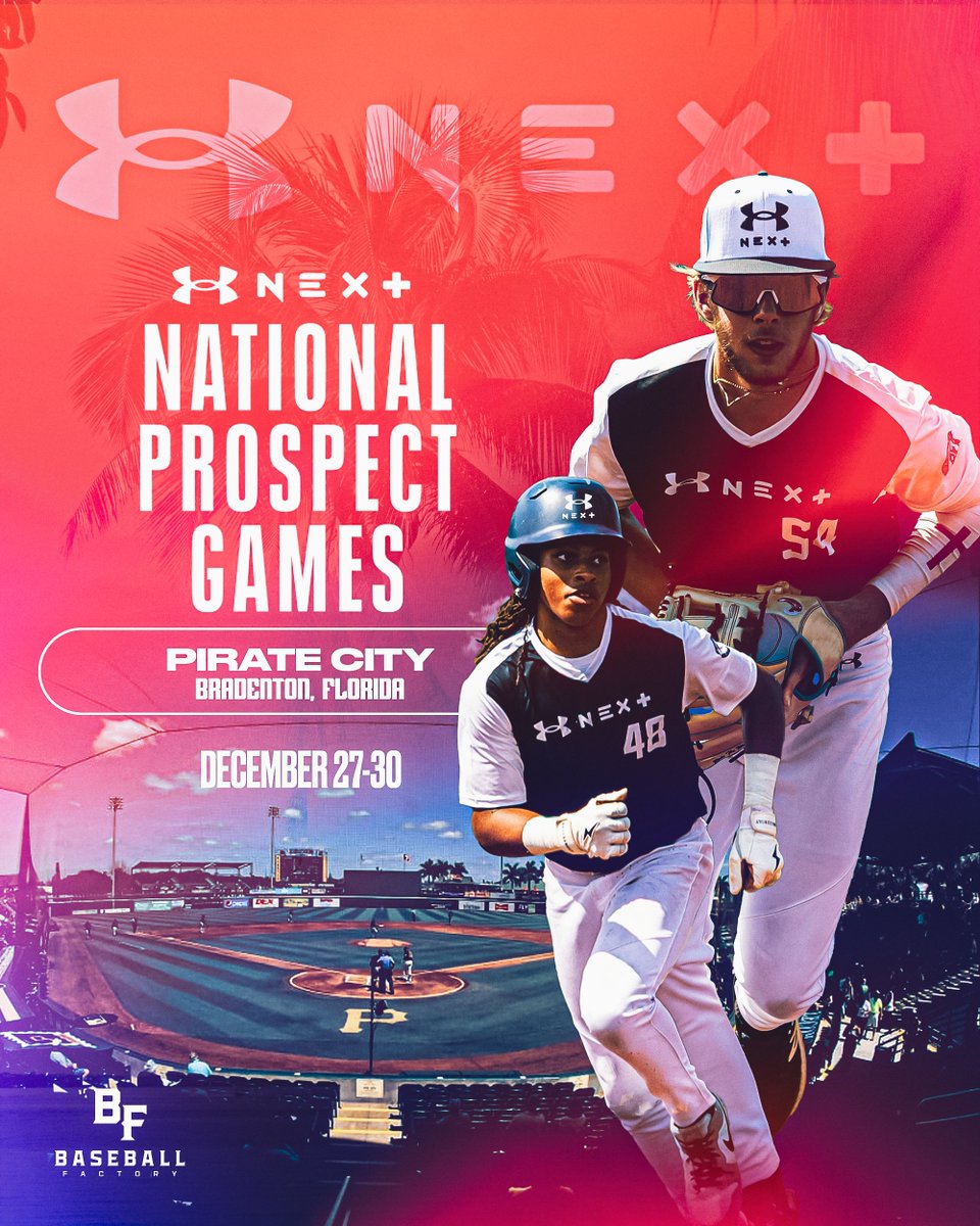 BaseballFactory's tweet image. We just started to send out player selections for the UA Next National Prospect Games this winter!

Dec 27-30 at Pirate City the Spring Training home of the Pittsburgh Pirates in Bradenton, Florida.

This event is designed to give players the chance to live the big league…