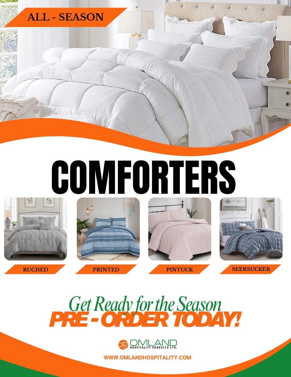 omlandhosp's tweet image. Season-ready comfort starts here. Order premium comforters today and stock up in time.

Contact us at: omlandhospitality.com

#Comforters #HotelBedding #PremiumBedding #HospitalitySupplies #HotelLinens #HospitalitySolutions #BnBSupplies #HospitalityProducts #omlandhospitality