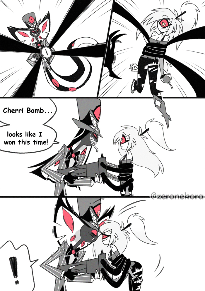ZeroneKora's tweet image. 🐍🍒

Once again...their everyday life...

#HazbinHotel #CherriSnake
#SirPentious #CherriBomb