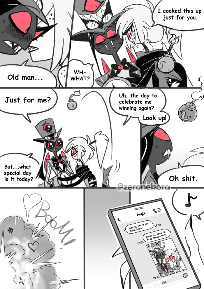 ZeroneKora's tweet image. 🐍🍒

Once again...their everyday life...

#HazbinHotel #CherriSnake
#SirPentious #CherriBomb