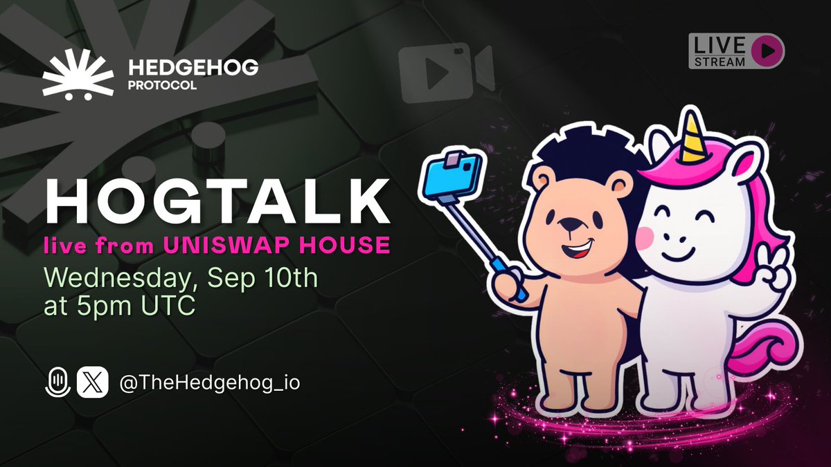 In 15 minutes, we'll be live, straight from <a href="/Uniswap/">Uniswap Labs 🦄</a> house in São Paulo with <a href="/anawestfal/">Ana Westfal</a> for a special LIVE STREAM edition of HogTalk!

Come Join 👇
x.com/i/spaces/1OwxW…