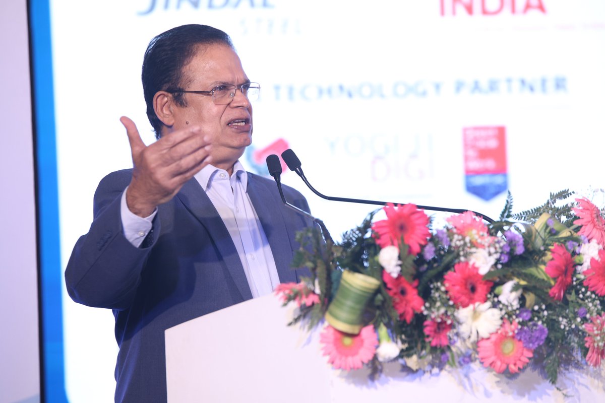 ISAsteelcon's tweet photo. Dilip Oommen at #SteelConclave2025: For #AtmanirbharBharat, steel must be competitive. Cutting input costs-iron ore, energy, duties-will make steel affordable, spur consumption &amp; drive #ViksitBharat2047. #IndianSteel #Manufacturing #Growth https://t.co/rZbaQPynHg