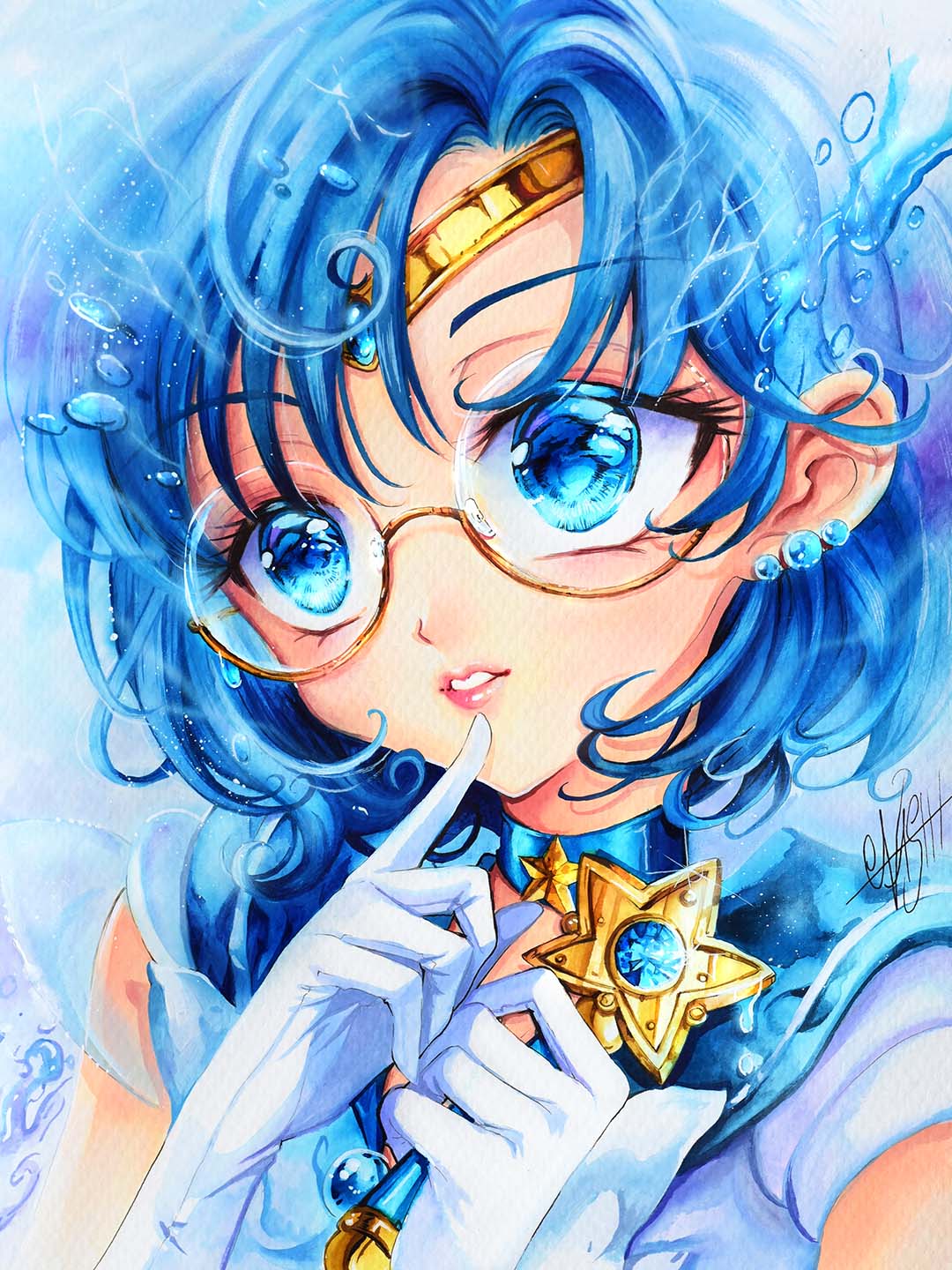 【原画】オリジナルアート　ブルー　スマイル　夏　海　アクア　スマイリー  ニコ 🅝🅐🅢🅗🅘 🍋🍉🍇🍓 on X: 