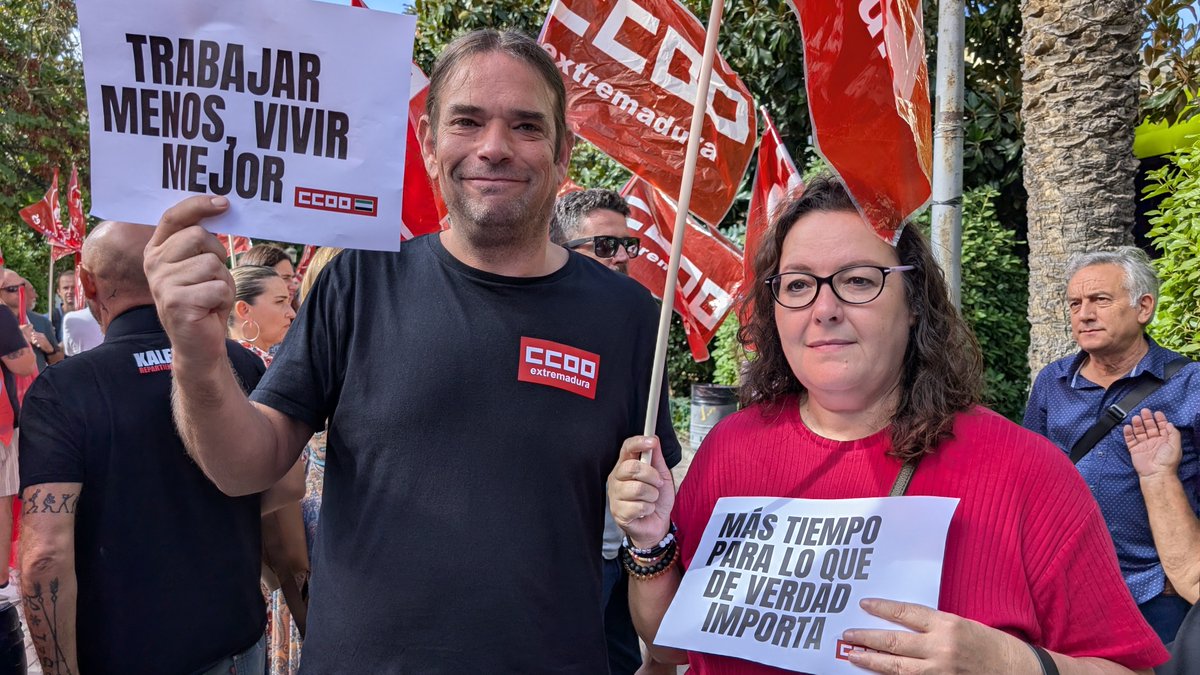 ccoo_ext's tweet image. 💪 CCOO y UGT de Extremadura se suman a la movilización estatal para exigir la tramitación en el Congreso de la #ReduccionDeJornadaYa 
Concentración en Badajoz

⏩ extremadura.ccoo.es/noticia:735651…