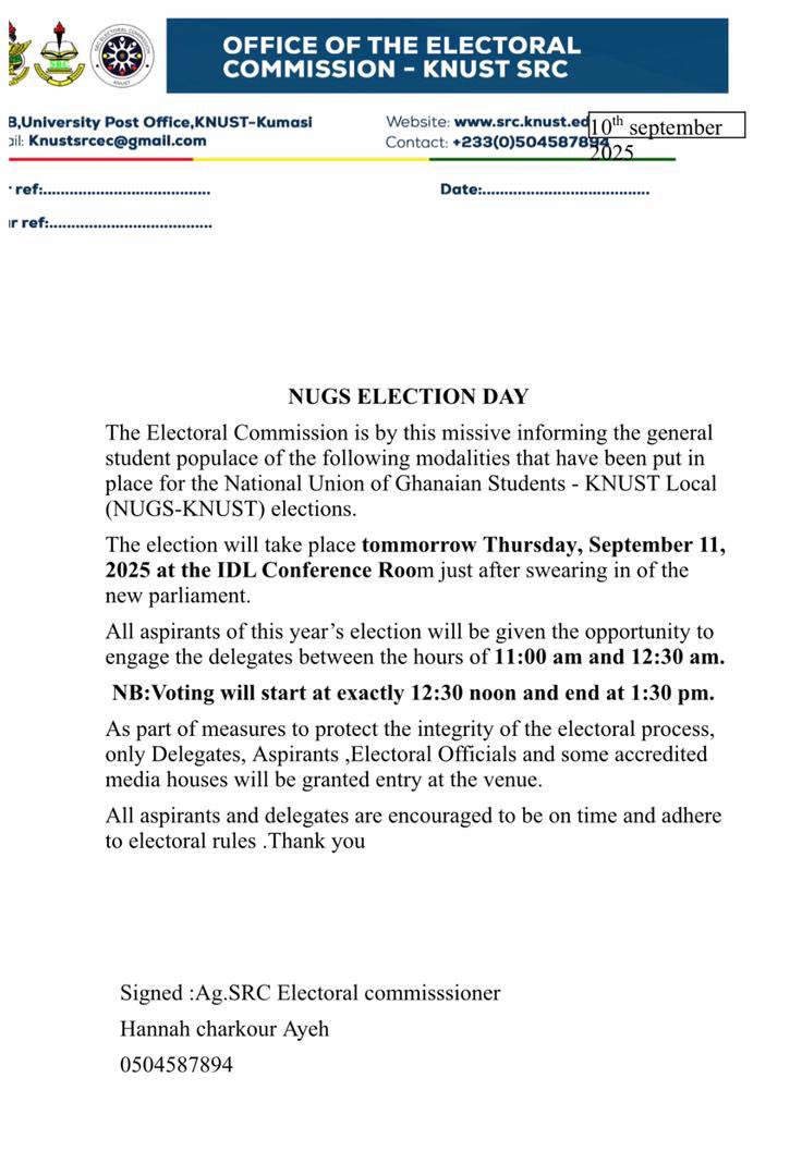 KNUST SRC Electoral Commission tweet media