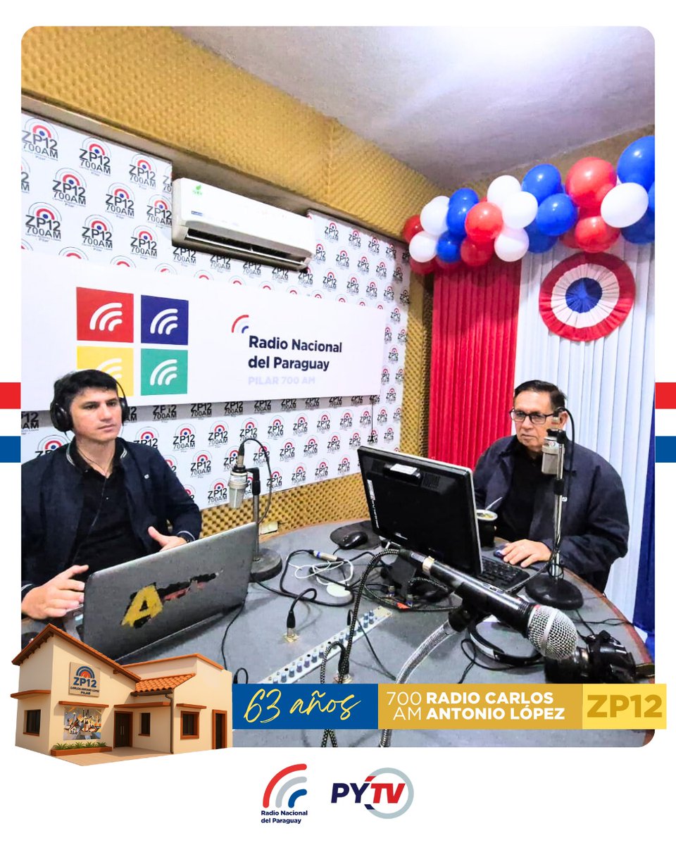 rnpy920am's tweet photo. La #700AM, Radio Carlos Antonio López de Pilar, está de aniversario. Conocida como “la voz del Sur”, por su gran aporte al departamento de Ñeembucú, hoy cumple 63 años.
Leé➕https://t.co/ztaDjzBI0K https://t.co/CMxw5uhgZ0